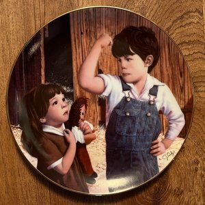 Danbury Mint Collector Plate  Boys Will be Boys  1991 Jim Daly  Her Hero